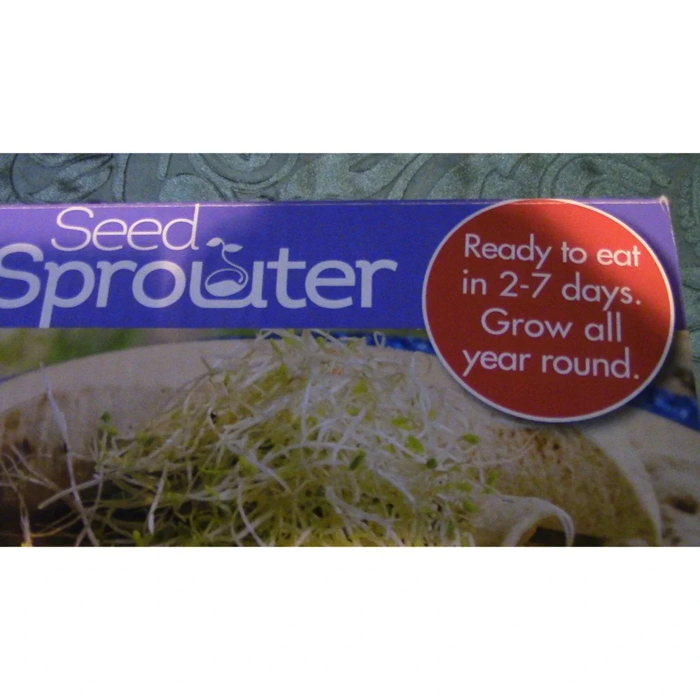 4-Tier Seed Sprouter Kit, Stackable Growing Trays for Bean and Micro Green Seeds